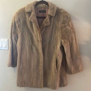 Tan genuine Fur Coat around size M/L Made in Canada